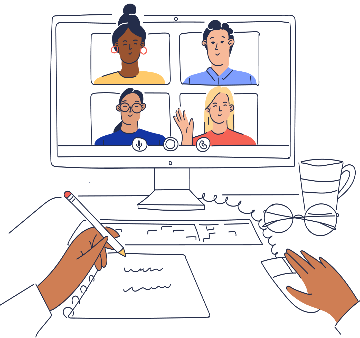 Illustration of video conference